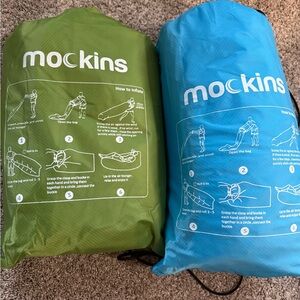 Mockins Green and Blue Inflatable Lounger Bags